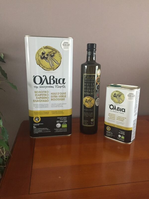 huile d'olive OLVIA extra vierge biologique, bidon de 1 litre