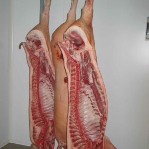 carcasse découpée de porc Cul-Noir Alsacien