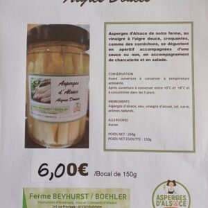 Asperges d'Alsace Aigres Douces