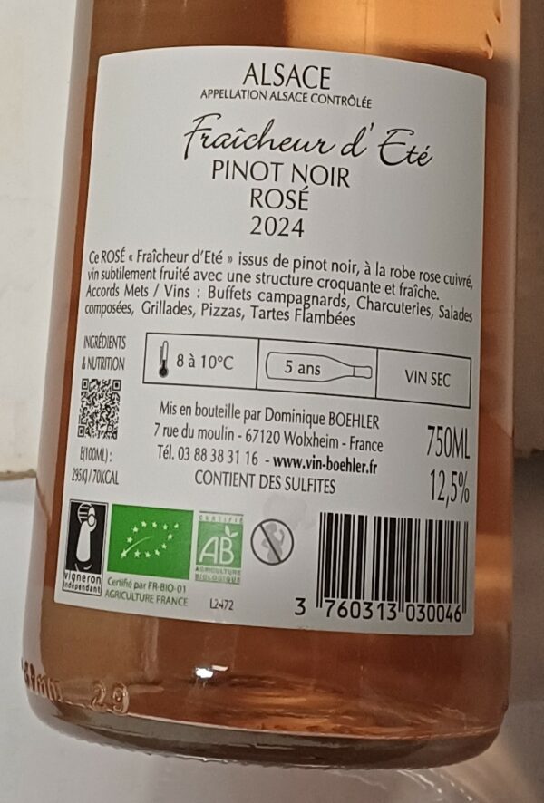 Vin Rosé "Fraîcheur d'été" BIO 2024 – Image 2
